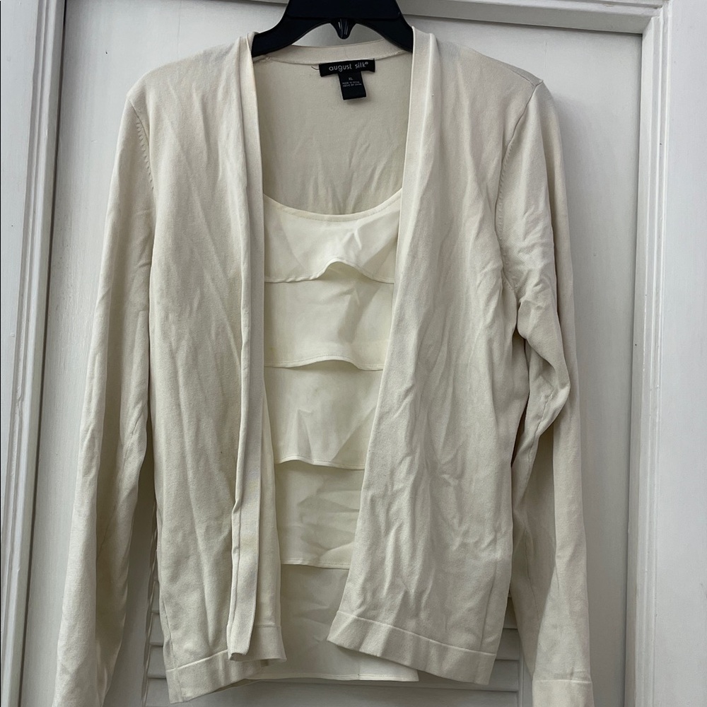 George Simonton Cream Layered Cardigan